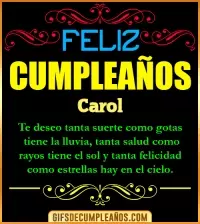 GIF Frases de Cumpleaños Carol